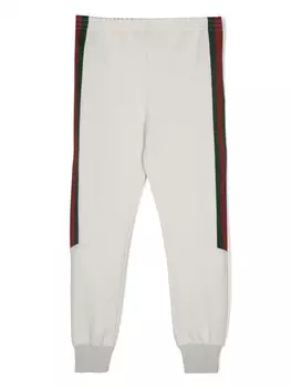 Спортивные брюки с отделкой Web Gucci Kids, белый