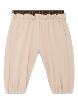 Спортивные брюки с отделкой Zucca Fendi Kids, нейтральный