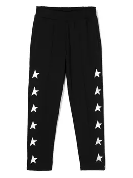 Спортивные брюки с принтом Golden Goose Kids, черный