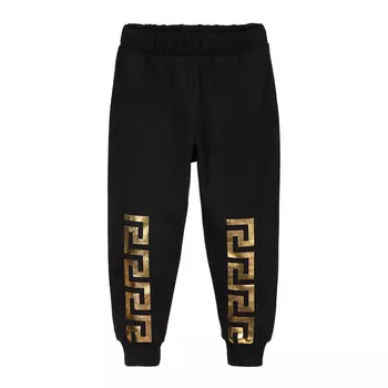 Спортивные брюки с принтом Greca Versace, черный