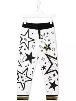 Спортивные брюки с принтом Millennials Star Dolce & Gabbana Kids, белый