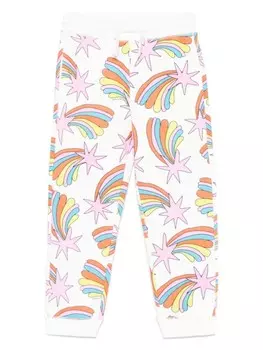 Спортивные брюки с принтом Shooting Stars Stella McCartney Kids, белый