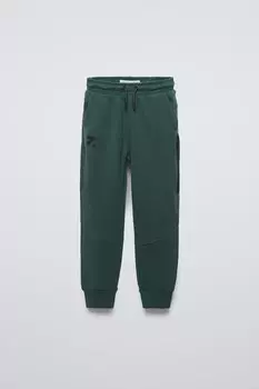 Спортивные брюки с текстурными деталями ZARA, зеленый