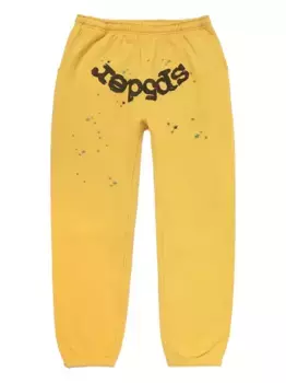 Спортивные брюки с веб-принтом и звездами SP5DER, желтый