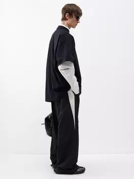 Спортивные брюки с вышитым логотипом Balenciaga, черный