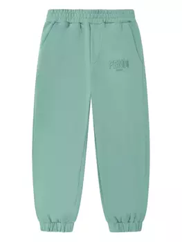 Спортивные брюки с вышитым логотипом Fendi Kids, зеленый