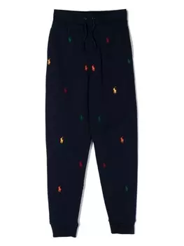 Спортивные брюки с вышитым логотипом Ralph Lauren Kids, синий
