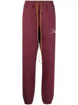 Спортивные брюки с вышитым логотипом RHUDE, красный