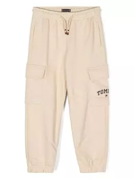 Спортивные брюки с вышитым логотипом Tommy Hilfiger Junior, нейтральный цвет