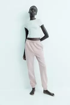 Спортивные брюки с завышенной талией H&M, розовый