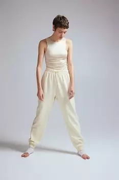 Спортивные брюки с завышенной талией H&M, желтый