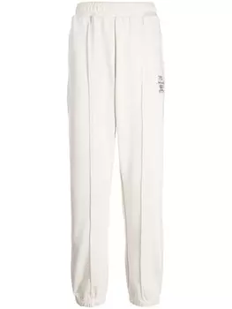 Спортивные брюки с завышенной талией и логотипом izzue, бежевый