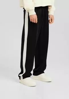 Спортивные брюки Side Stripe Interlock Bershka, черный