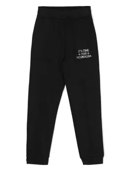 Спортивные брюки со стразами Monnalisa, черный