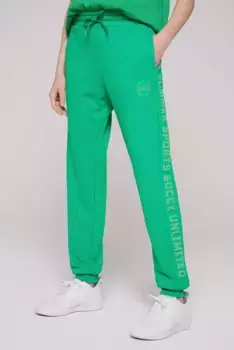Спортивные брюки SOCCX с эластичным поясом и кулиской, зеленый