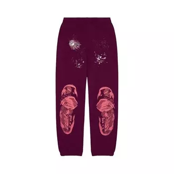 Спортивные брюки Sp5der Nocturnal Highway Sweatpant Burgundy, красный