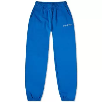 Спортивные брюки Sporty & Rich Italic Logo, цвет Royal Blue & White