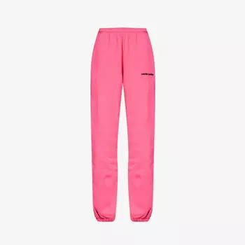 Спортивные брюки средней посадки Mimi из органического хлопка с вышивкой Rotate Sunday, розовый