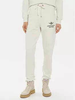 Спортивные брюки стандартного кроя Aeronautica Militare, экрю