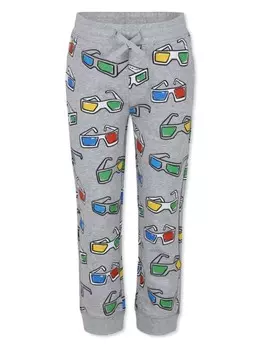 Спортивные брюки Stella McCartney Kids с принтом очков, серый