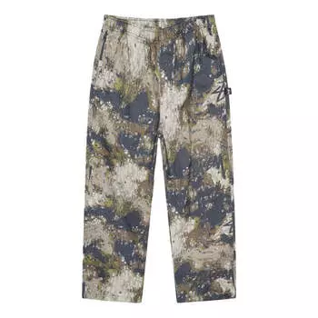 Спортивные брюки Stussy Veil Camo Beach Pant 'Terranea', оливкого-зеленый