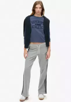 Спортивные брюки Superdry "ATHLETIC STRIPE FLARE JOGGER", спортивные брюки с полосками и клешами, серый