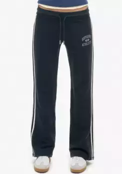 Спортивные брюки Superdry "ATHLETIC STRIPE FLARE JOGGER", спортивные брюки с полосками и клешами, цвет Eclipse Navy
