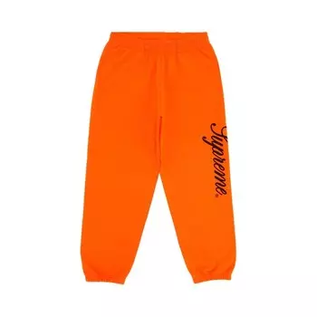 Спортивные брюки Supreme Embroidered Script Sweatpant, цвет Bright Orange