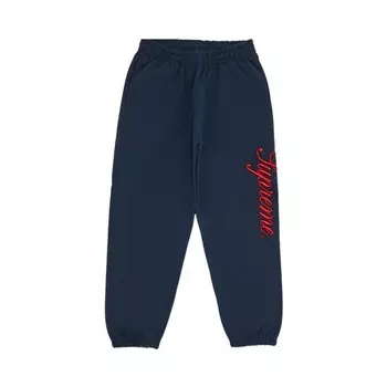 Спортивные брюки Supreme Embroidered Script Sweatpant, темно-синий