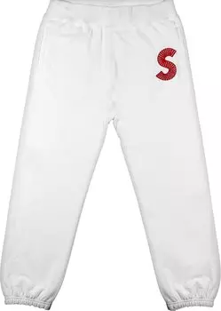 Спортивные брюки Supreme S Logo Sweatpant 'White', белый