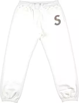 Спортивные брюки Supreme x Swarovski S Logo Sweatpant 'White', белый