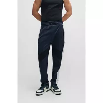 Спортивные брюки свободного кроя с цветными блоками Hugo, цвет Dark Blue