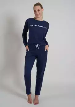 Спортивные брюки TOM TAILOR с эффектным ремешком, синий