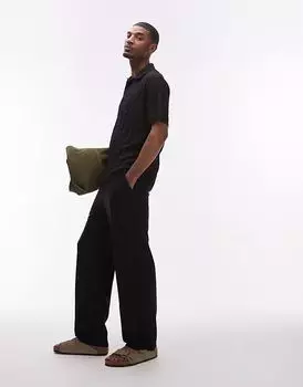 Спортивные брюки Topman прямого кроя черного цвета