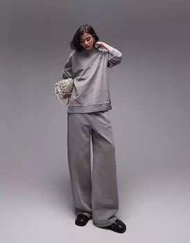 Спортивные брюки Topshop Community Coord с прямыми штанинами серого цвета