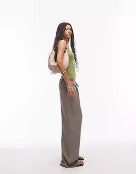 Спортивные брюки Topshop с завязками на талии нейтрального цвета