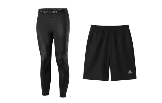 Спортивные брюки унисекс PEAK, Черные леггинсы + спортивные шорты