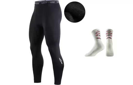 Спортивные брюки унисекс VEIDOORN, Графитовый черный (бархат) + пара носков (случайный цвет)