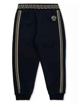 Спортивные брюки Versace Kids с вышитой головой Медузы, синий
