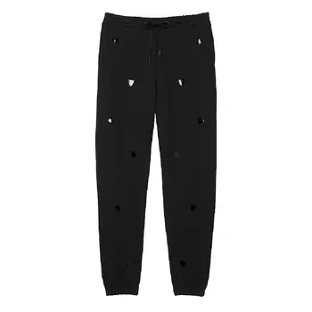 Спортивные брюки Victoria's Secret Cotton Fleece High-Rise Gym, черный