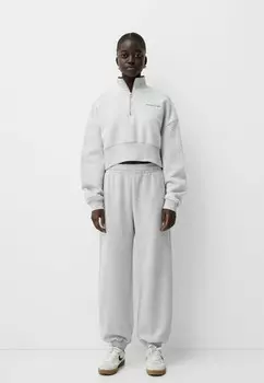 Спортивные брюки VOLUMINOUS INTERLOCK JOGGER Bershka, цвет Mottled Grey