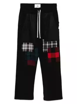 Спортивные брюки в клетку-пэчворк Junya Watanabe MAN, черный