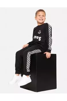 Спортивные брюки в клетку Threadboys, черный