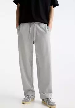 Спортивные брюки Wide Joggers PULL&BEAR, светло-серые