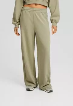 Спортивные брюки WIDE-LEG FUZZY Bershka, цвет khaki