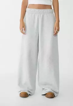 Спортивные брюки WIDE-LEG WITH TRIM DETAIL Stradivarius, серый