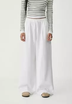 Спортивные брюки WIDE Stradivarius, White