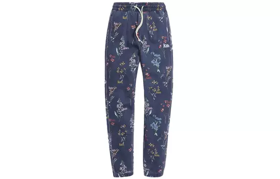Спортивные брюки Williams I с ботаническим и цветочным принтом KITH, темно-синий