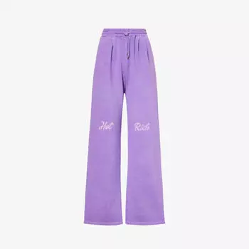 Спортивные брюки XXL из хлопкового джерси с фирменным декором Avavav, фиолетовый