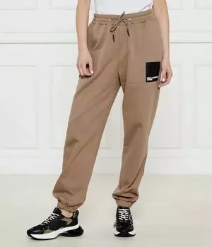 Спортивные брюки женские Karl Lagerfeld Jeans широкого кроя хлопковые, бежевый